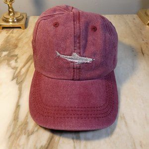 LAST ONE IN THIS COLOR! SHARK!! Adjustable Baseball Hat Cap - washed red